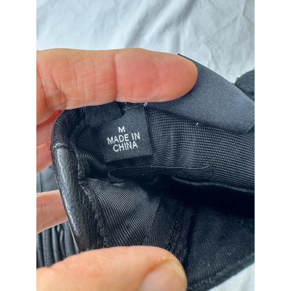 Harley Davidson Gloves Womens Black Leather Sz M Biker Motorcycle Zipper